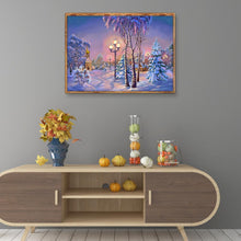 Carica l'immagine nel visualizzatore di Gallery, Paesaggio della neve - diamante rotondo - 40x30cm