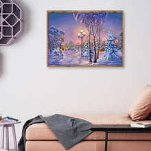 Carica l'immagine nel visualizzatore di Gallery, Paesaggio della neve - diamante rotondo - 40x30cm