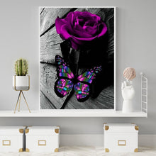 Carica l'immagine nel visualizzatore di Gallery, Farfalla rosa - diamante rotondo pieno - 30x40cm