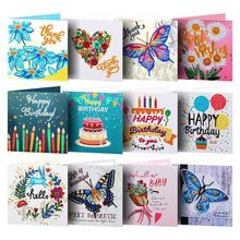 Carica l'immagine nel visualizzatore di Gallery, 12pcs compleanno biglietto di auguri pittura diamante