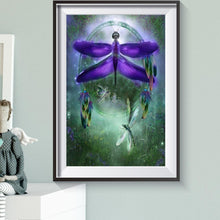 Carica l'immagine nel visualizzatore di Gallery, Dragonfly - pittura completa di diamanti - 40x30cm