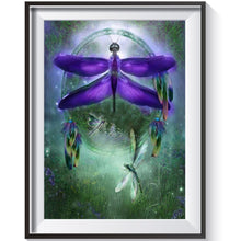 Carica l'immagine nel visualizzatore di Gallery, Dragonfly - pittura completa di diamanti - 40x30cm