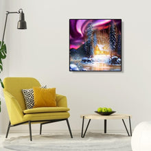 Carica l'immagine nel visualizzatore di Gallery, Casa sulla neve - diamante rotondo - 30x30cm