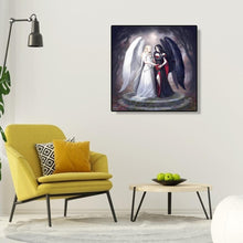 Carica l'immagine nel visualizzatore di Gallery, Angelo bianco e nero - diamante rotondo - 30x30cm