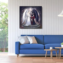 Carica l'immagine nel visualizzatore di Gallery, Angelo bianco e nero - diamante rotondo - 30x30cm