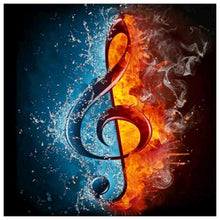 Carica l'immagine nel visualizzatore di Gallery, Nota musicale - diamante rotondo completo - 30x30cm