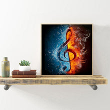 Carica l'immagine nel visualizzatore di Gallery, Nota musicale - diamante rotondo completo - 30x30cm