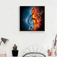 Carica l'immagine nel visualizzatore di Gallery, Nota musicale - diamante rotondo completo - 30x30cm