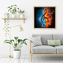 Carica l'immagine nel visualizzatore di Gallery, Nota musicale - diamante rotondo completo - 30x30cm