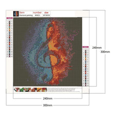 Carica l'immagine nel visualizzatore di Gallery, Nota musicale - diamante rotondo completo - 30x30cm