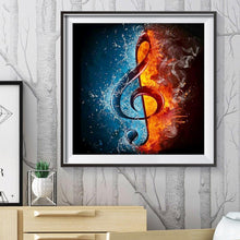 Carica l'immagine nel visualizzatore di Gallery, Nota musicale - diamante rotondo completo - 30x30cm