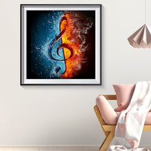Carica l'immagine nel visualizzatore di Gallery, Nota musicale - diamante rotondo completo - 30x30cm
