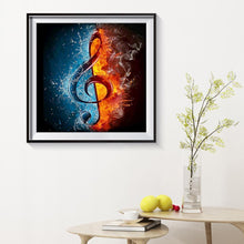Carica l'immagine nel visualizzatore di Gallery, Nota musicale - diamante rotondo completo - 30x30cm