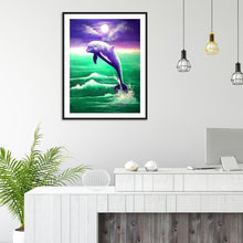 Carica l'immagine nel visualizzatore di Gallery, Delfino - diamante rotondo - 40x30cm
