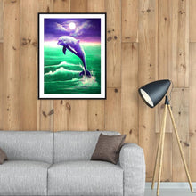 Carica l'immagine nel visualizzatore di Gallery, Delfino - diamante rotondo - 40x30cm