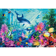 Carica l'immagine nel visualizzatore di Gallery, Cavallo delfino - pittura di diamante rotondo - 30x40cm