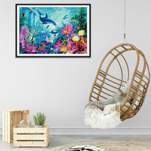 Carica l'immagine nel visualizzatore di Gallery, Cavallo delfino - pittura di diamante rotondo - 30x40cm