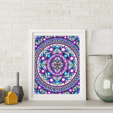 Carica l'immagine nel visualizzatore di Gallery, Mandala viola - pittura di diamante rotondo - 30x35cm