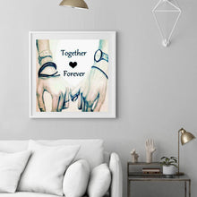 Carica l'immagine nel visualizzatore di Gallery, Gli amanti si tengono per mano - pittura di diamante rotondo - 30x30cm