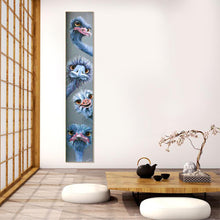 Carica l'immagine nel visualizzatore di Gallery, Struzzo - pittura a diamante rotondo - 115x25cm