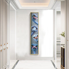 Carica l'immagine nel visualizzatore di Gallery, Struzzo - pittura a diamante rotondo - 115x25cm