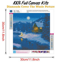 Carica l'immagine nel visualizzatore di Gallery, Scena di neve - diamante rotondo pieno - 30x30cm