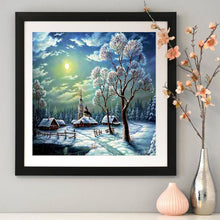 Carica l'immagine nel visualizzatore di Gallery, Scena di neve - diamante rotondo pieno - 30x30cm