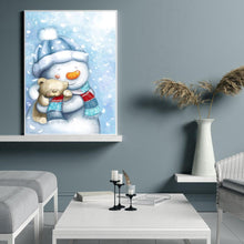 Carica l'immagine nel visualizzatore di Gallery, Pupazzo di neve - diamante rotondo - 30x40cm