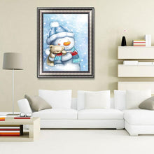 Carica l'immagine nel visualizzatore di Gallery, Pupazzo di neve - diamante rotondo - 30x40cm