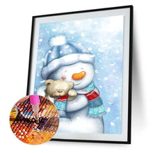 Carica l'immagine nel visualizzatore di Gallery, Pupazzo di neve - diamante rotondo - 30x40cm