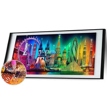 Carica l'immagine nel visualizzatore di Gallery, Vista notturna della citt¨¤ - diamante rotondo completo - 100x50cm