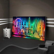 Carica l'immagine nel visualizzatore di Gallery, Vista notturna della citt¨¤ - diamante rotondo completo - 100x50cm