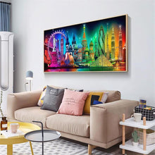 Carica l'immagine nel visualizzatore di Gallery, Vista notturna della citt¨¤ - diamante rotondo completo - 100x50cm