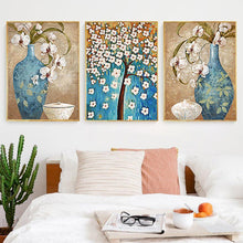 Carica l'immagine nel visualizzatore di Gallery, 3 pannelli vaso albero - diamante rotondo - 95x45cm