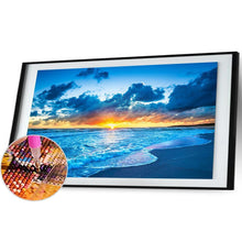 Carica l'immagine nel visualizzatore di Gallery, Alba in mare - diamante rotondo - 100x40cm