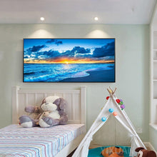 Carica l'immagine nel visualizzatore di Gallery, Alba in mare - diamante rotondo - 100x40cm