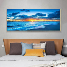 Carica l'immagine nel visualizzatore di Gallery, Alba in mare - diamante rotondo - 100x40cm