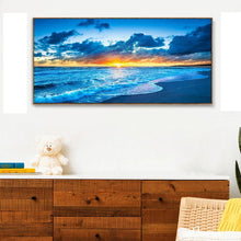 Carica l'immagine nel visualizzatore di Gallery, Alba in mare - diamante rotondo - 100x40cm