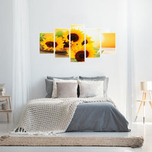 Carica l'immagine nel visualizzatore di Gallery, Girasole 5 pannello - diamante rotondo - 95x45cm