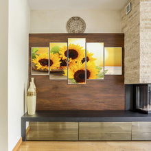 Carica l'immagine nel visualizzatore di Gallery, Girasole 5 pannello - diamante rotondo - 95x45cm