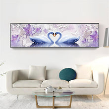 Carica l'immagine nel visualizzatore di Gallery, Swan love - diamante rotondo - 80x30cm