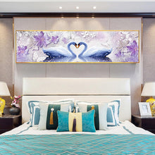 Carica l'immagine nel visualizzatore di Gallery, Swan love - diamante rotondo - 80x30cm