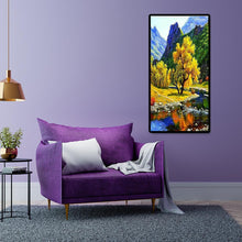 Carica l'immagine nel visualizzatore di Gallery, Albero sul lago - diamante rotondo - 45x85cm