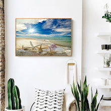 Carica l'immagine nel visualizzatore di Gallery, Conchiglia da spiaggia - diamante quadrato pieno - 50x40cm