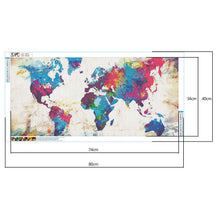 Carica l'immagine nel visualizzatore di Gallery, Mappa del mondo - diamante rotondo pieno - 80x40cm
