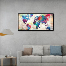 Carica l'immagine nel visualizzatore di Gallery, Mappa del mondo - diamante rotondo pieno - 80x40cm