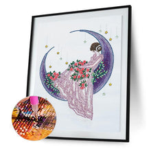 Carica l'immagine nel visualizzatore di Gallery, GIRL MOON PITTURA DI DIAMANTI DI CRISTALLO STRASS FAI DA TE