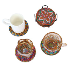 Carica l'immagine nel visualizzatore di Gallery, Mandala/Halloween/Farfalle - Tazza rotonda sottobicchiere in legno