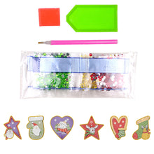 Carica l'immagine nel visualizzatore di Gallery, 5 pezzi/set Double Sided Christmas Diamond Painting DIY Hanging Pendant Trees Decoration