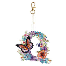 Carica l'immagine nel visualizzatore di Gallery, Portachiavi a doppia faccia con 26 fiori con alfabeto